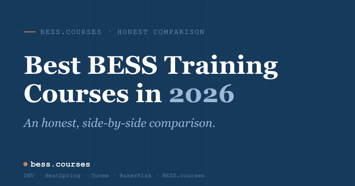 Best BESS Training Courses in 2026 — Honest Comparison